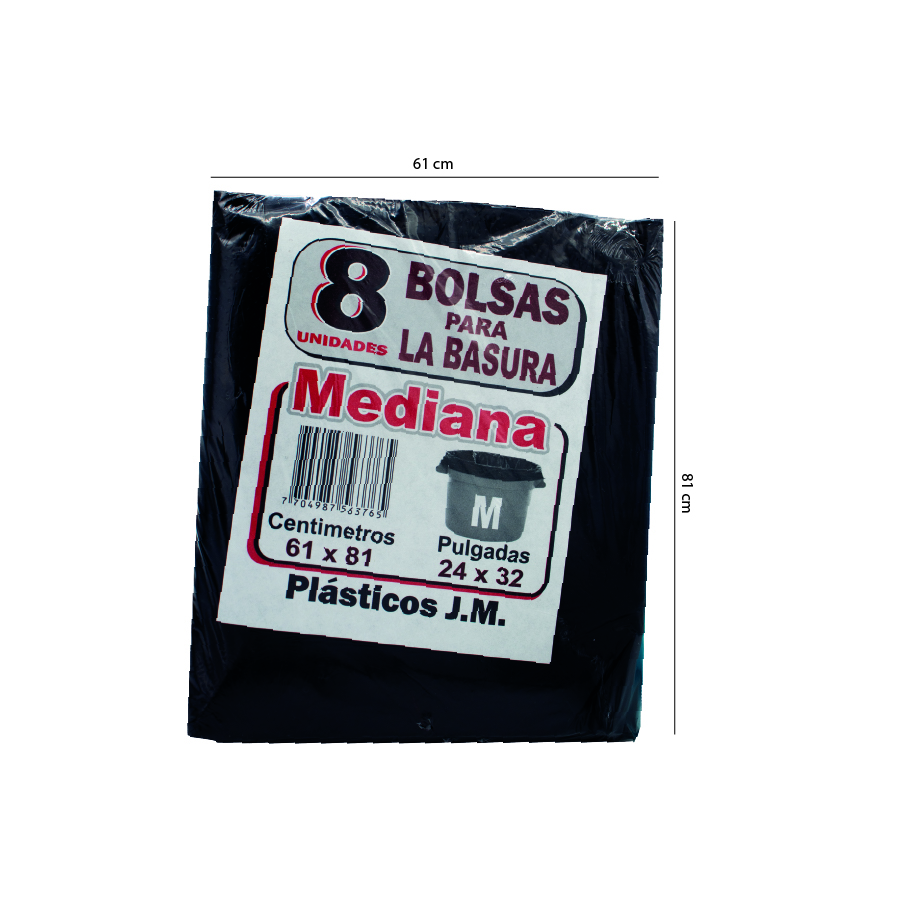 Bolsa Basura negra Paquete X8