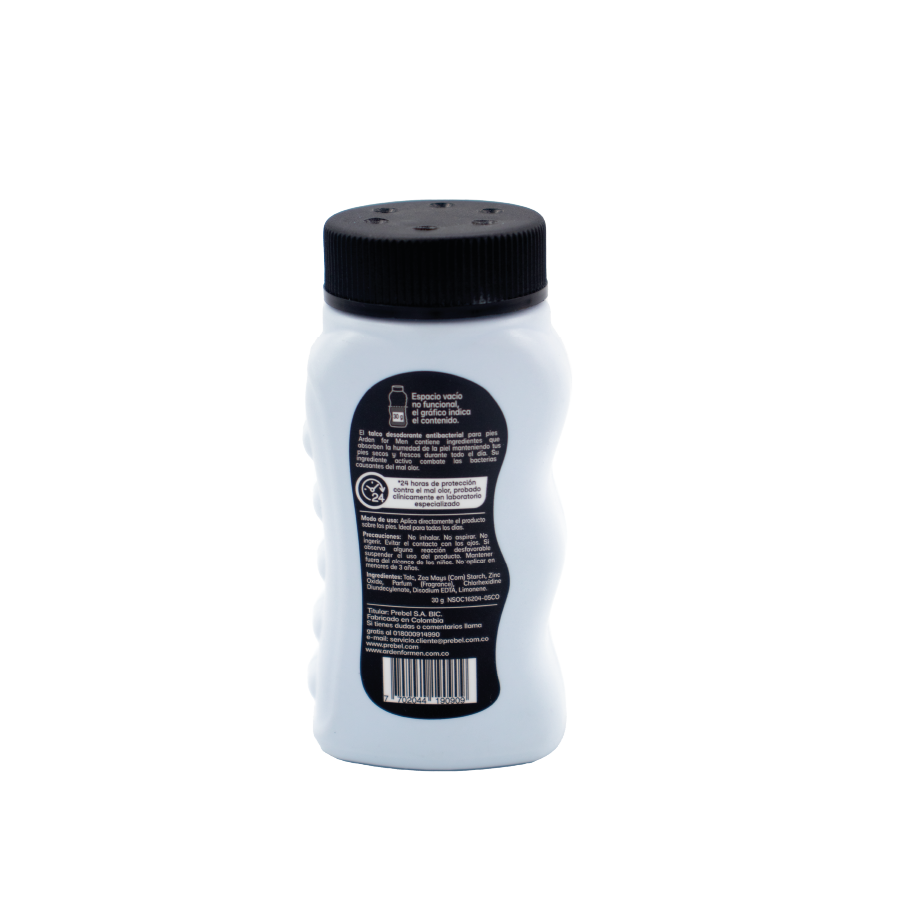 Talco en polvo para hombre Antibacterial 30g